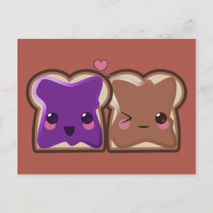 Peanut Butter and Jelly Love Postcard