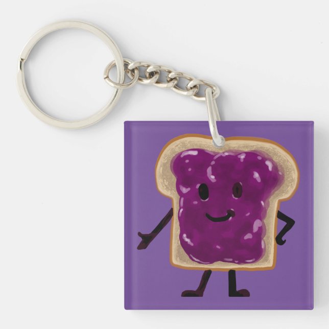 Peanut Butter and Jelly Sandwich Buddies Key Ring (Front)