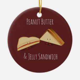 Peanut Butter and Jelly Sandwich Food Ceramic Tree Decoration
