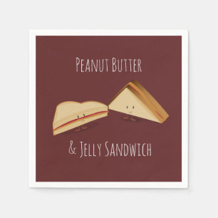 Peanut Butter and Jelly Sandwich   Paper Napkins