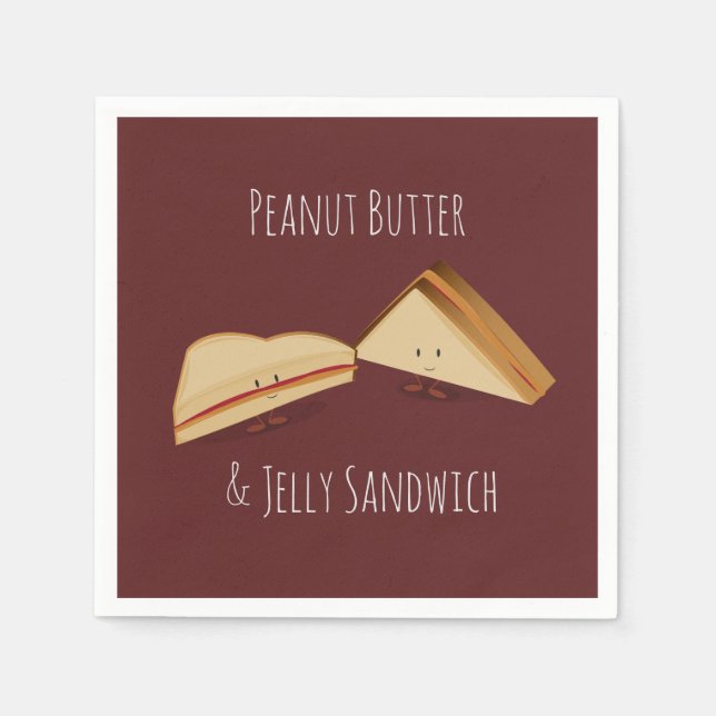 Peanut Butter and Jelly Sandwich | Paper Napkins (Front)