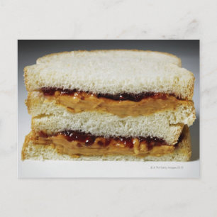 Peanut butter and jelly sandwich. postcard