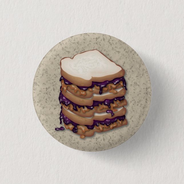 Peanut Butter and Jelly Sandwiches 3 Cm Round Badge (Front)