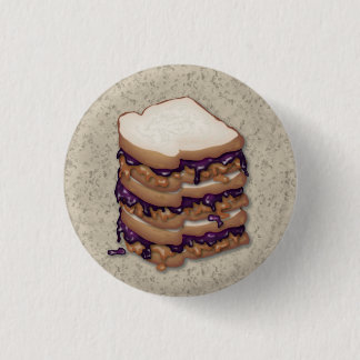 Peanut Butter and Jelly Sandwiches 3 Cm Round Badge