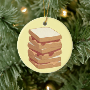 Peanut Butter and Jelly Sandwiches friends forever Ceramic Tree Decoration