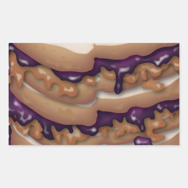Peanut Butter and Jelly Sandwiches Rectangular Sticker (Front)