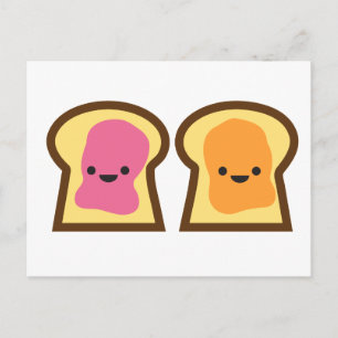 Peanut Butter and Jelly Toast Friends Postcard