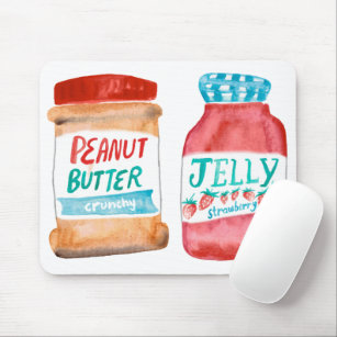Peanut Butter and Jelly Watercolor Art Mouse Mat