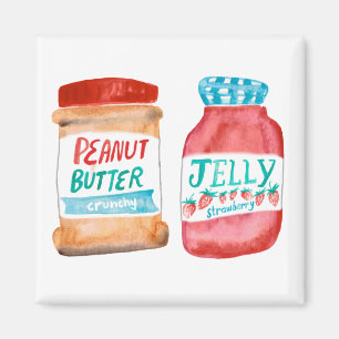 Peanut Butter and Jelly Watercolor Magnet