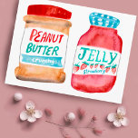 Peanut Butter and Jelly Watercolor Postcard<br><div class="desc">Add your own text to the front and back,  or change the colours. Take a look at my shop for more!</div>