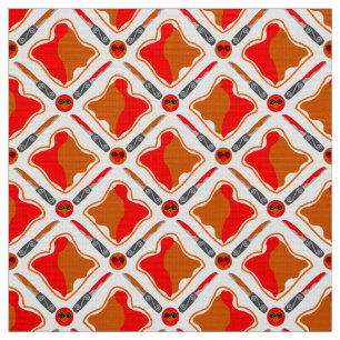 Peanut Butter and Strawberry Jam Seamless Patter Fabric