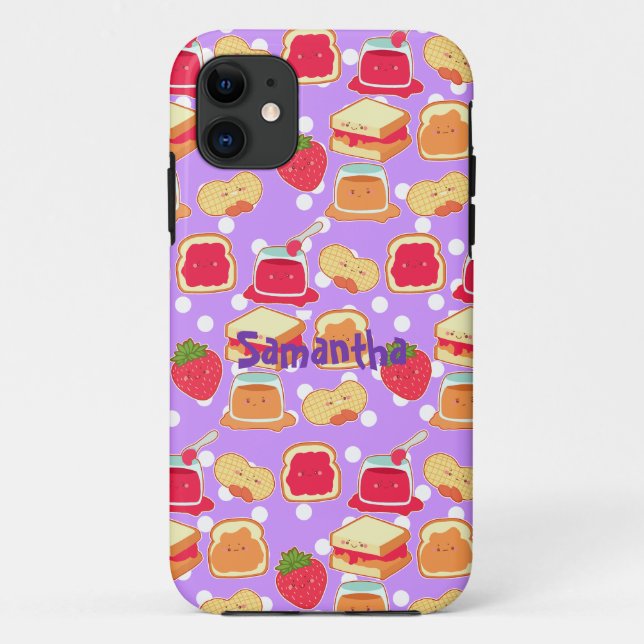 Peanut Butter And Strawberry Jelly Case-Mate iPhone Case (Back)