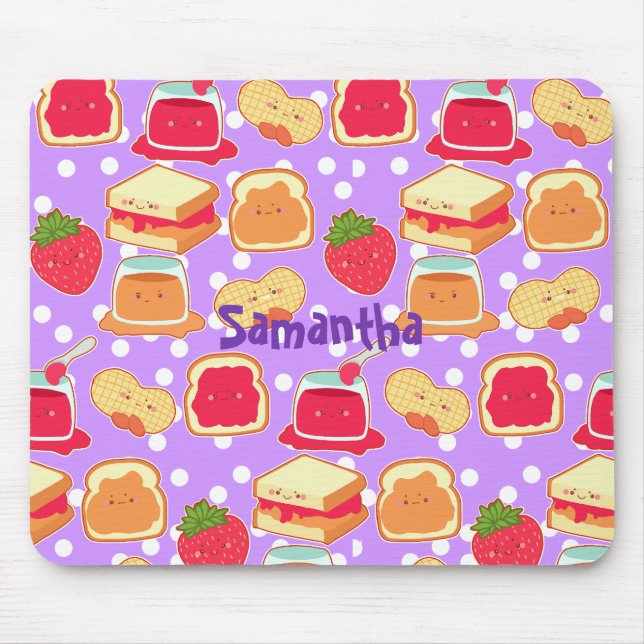 Peanut Butter And Strawberry Jelly Mouse Mat (Front)
