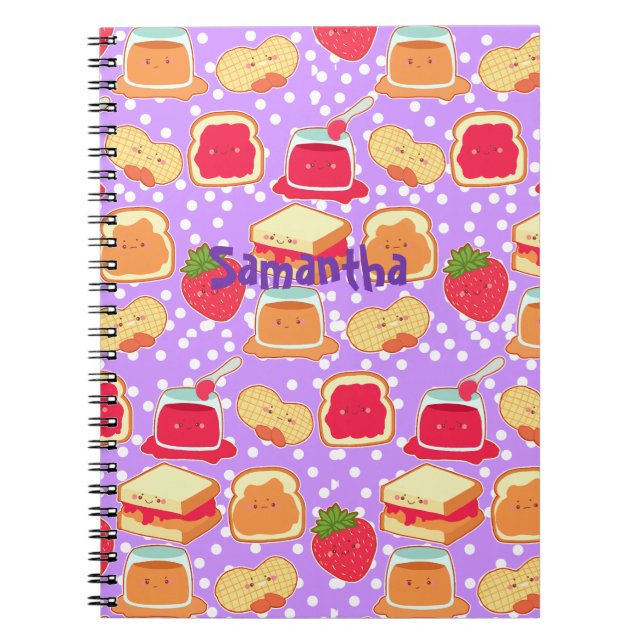 Peanut Butter And Strawberry Jelly Notebook (Front)