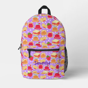 Peanut Butter And Strawberry Jelly Printed Backpack