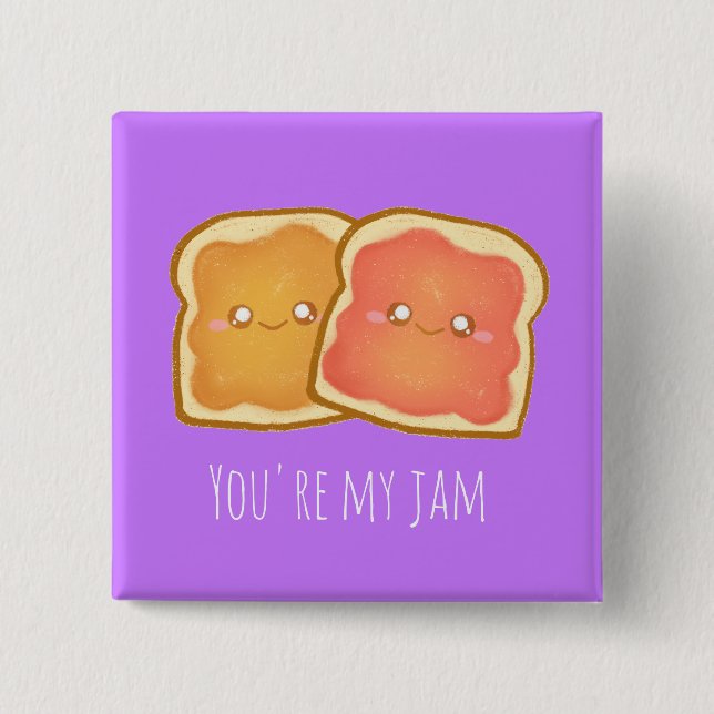 Peanut Butter And Strawberry Jelly Toast 15 Cm Square Badge (Front)