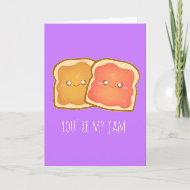 Peanut Butter And Strawberry Jelly Toast Card (Front)