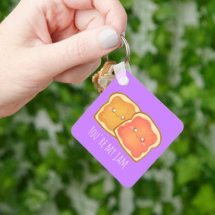 Peanut Butter And Strawberry Jelly Toast Key Ring
