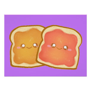 Peanut Butter And Strawberry Jelly Toast Poster