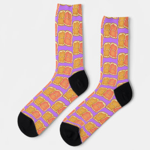 Peanut Butter And Strawberry Jelly Toast Socks