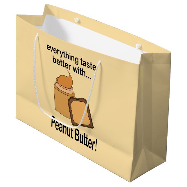 Peanut Butter Bread Cute Birthday Large Gift Bag (Front Angled)