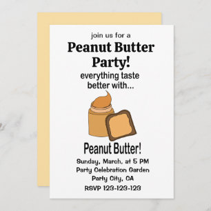 Peanut Butter Bread Cute Funny Invitation