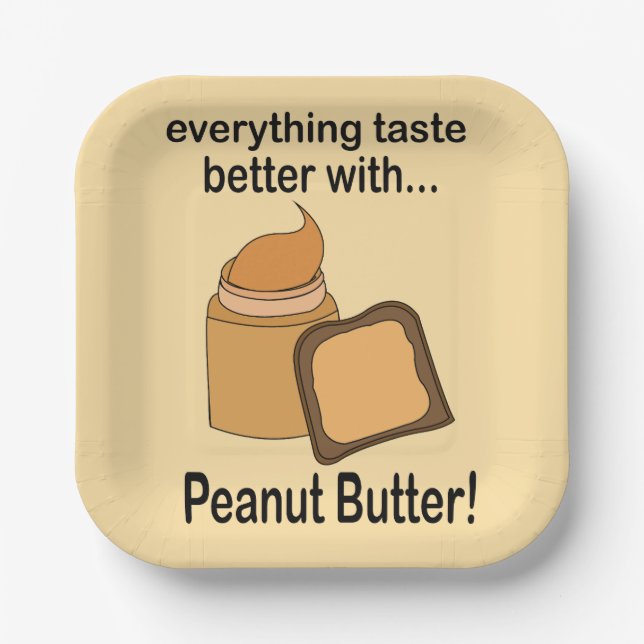 Peanut Butter Bread Food Cute Party Paper Plate (Front)