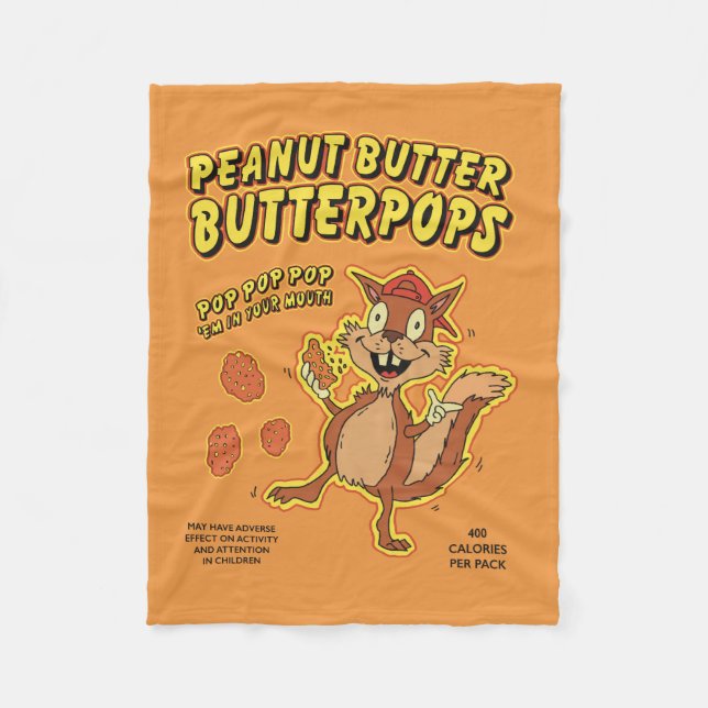 Peanut Butter Butterpops Fleece Blanket (Front)