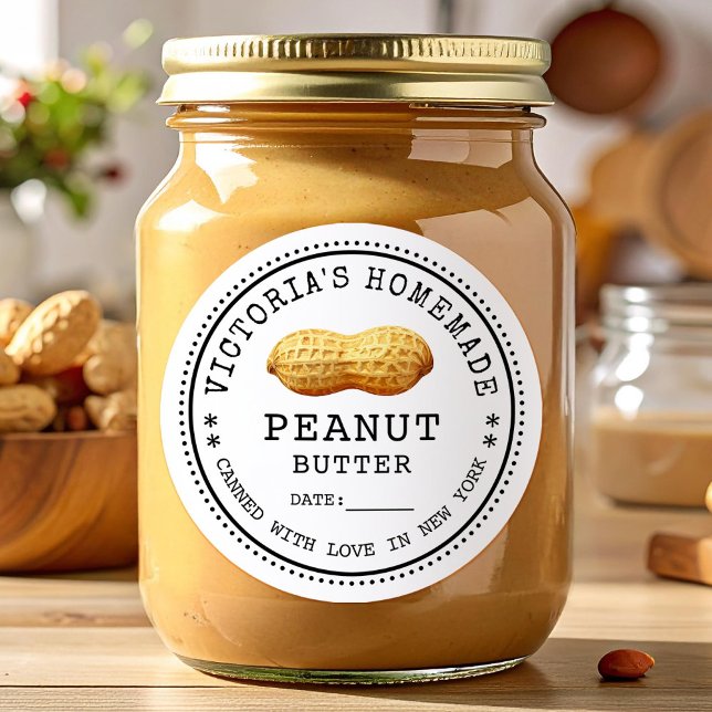Peanut butter canning classic round sticker (Creator Uploaded)