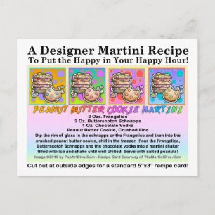 Peanut Butter Cookie Martini Recipe Card Postcard