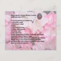 Peanut Butter Cookie Recipe Postcard