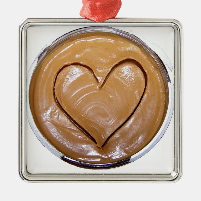 Peanut Butter Heart Metal Tree Decoration (Front)