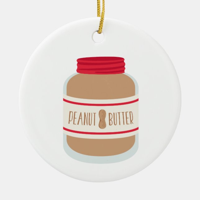 Peanut Butter Jar Ceramic Tree Decoration (Front)