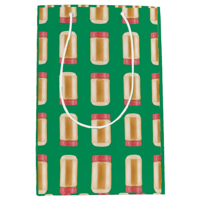 Peanut Butter Jars Columns - Green Gift Bag (Front)