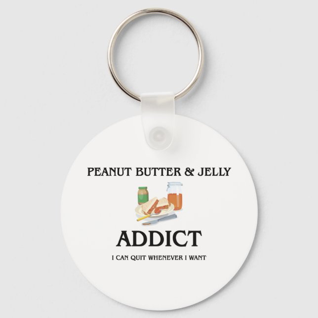 Peanut Butter & Jelly Addict Key Ring (Front)