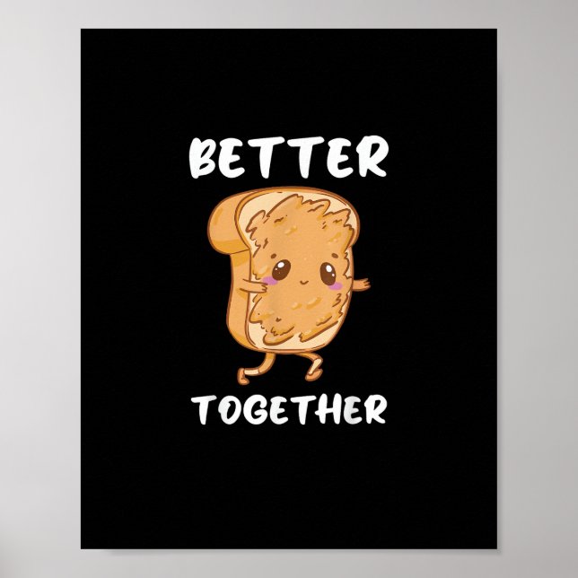 Peanut Butter Jelly Cute Couple Better Together De Poster (Front)