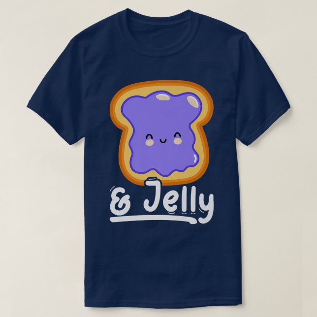 Peanut Butter & Jelly Kawaii PB&J Matching Blueber T-Shirt (Design Front)