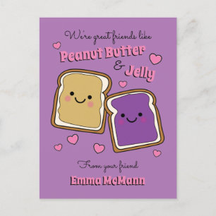 Peanut Butter Jelly Kids PBJ Valentine Postcard