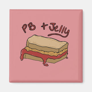 Peanut Butter Jelly Magent Nostalgia Illustration Magnet