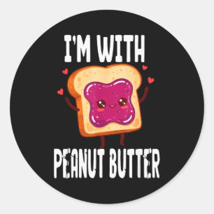 Peanut Butter Jelly Matching Couples Halloween Fun Classic Round Sticker