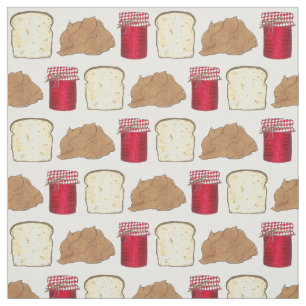 Peanut Butter Jelly Sandwich Bread Lunchtime Food Fabric