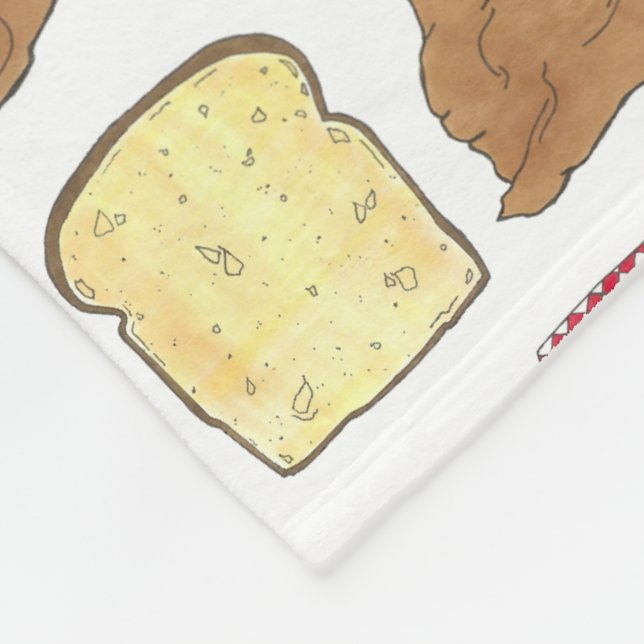 Peanut Butter Jelly Sandwich Bread Lunchtime Food Fleece Blanket (Corner)