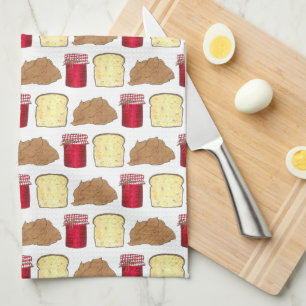 Peanut Butter Jelly Sandwich Bread Lunchtime Food Tea Towel