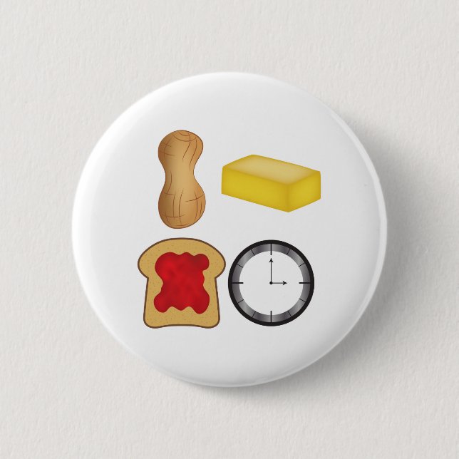 Peanut Butter Jelly Time! 6 Cm Round Badge (Front)