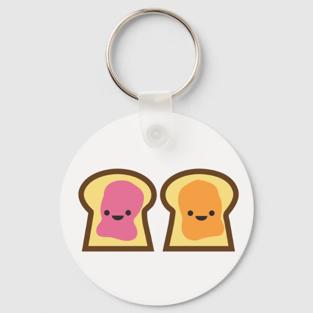 Peanut Butter Jelly Time! Key Ring (Front)