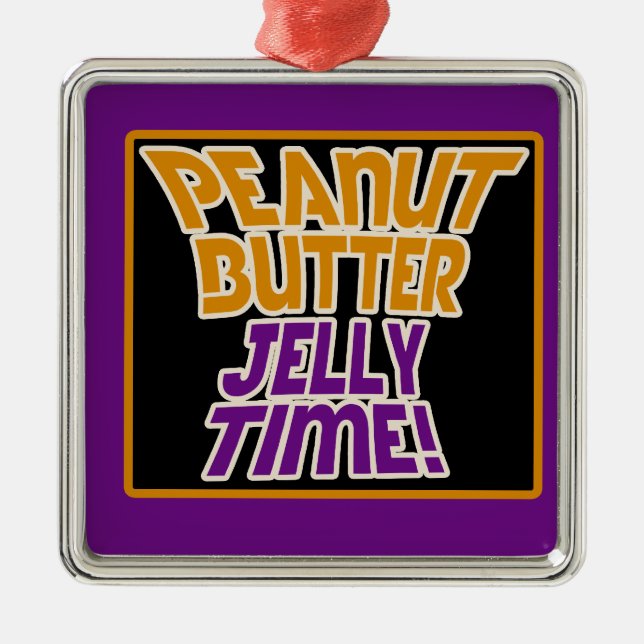 Peanut butter jelly time metal tree decoration (Front)