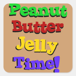 Peanut Butter Jelly Time Square Sticker