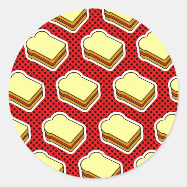 Peanut Butter Jelly Time - Strawberry Jelly Classic Round Sticker (Front)
