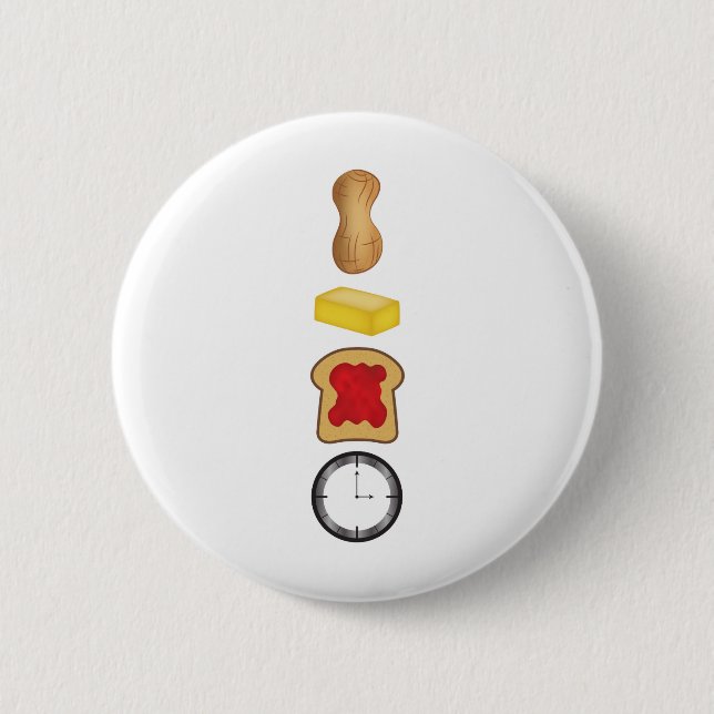 Peanut Butter Jelly Time Vertical 6 Cm Round Badge (Front)