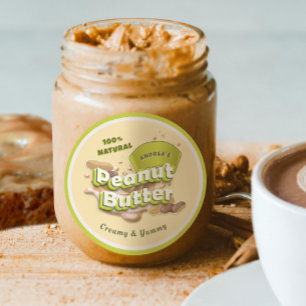 Peanut Butter Logo Yellow-Green Packaging Cute Classic Round Sticker